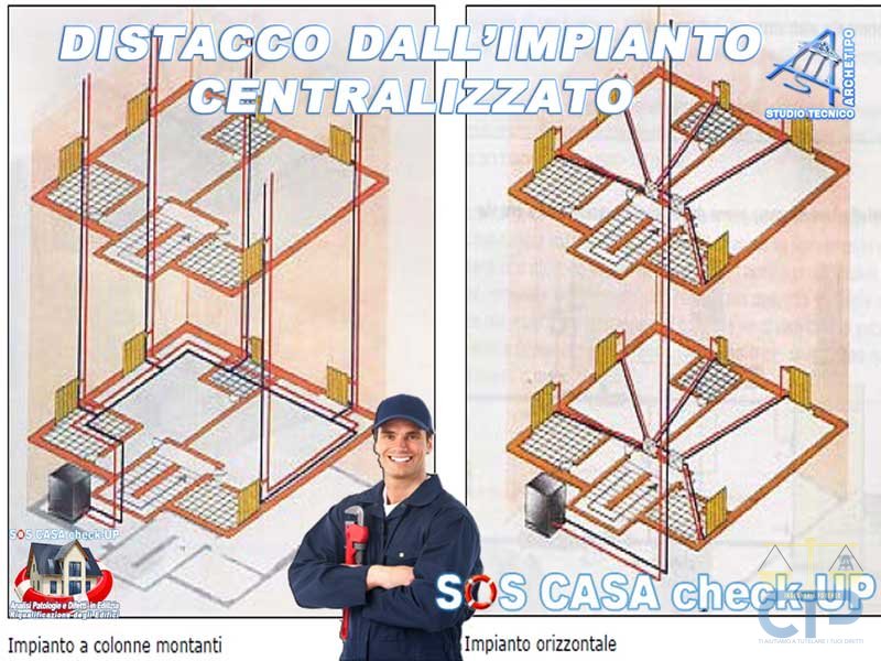 discacco impianto riscaldamento centralizzato condominiale