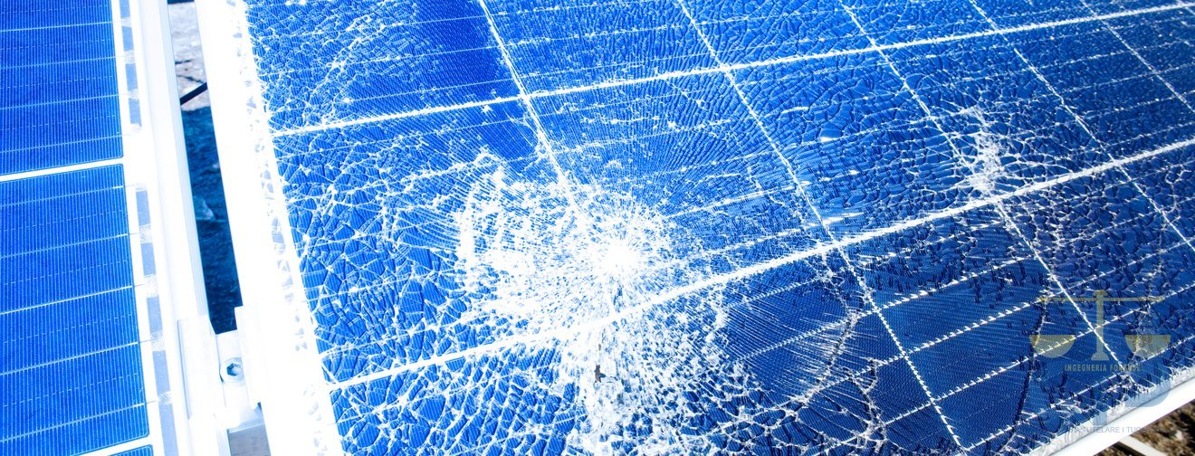 Pannello fotovoltaico danneggiato e forato: il difetto al centro della contestazione assicurativa