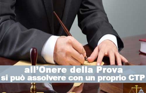 Onere della prova CTP e CTU Onere della prova CTP e CTU